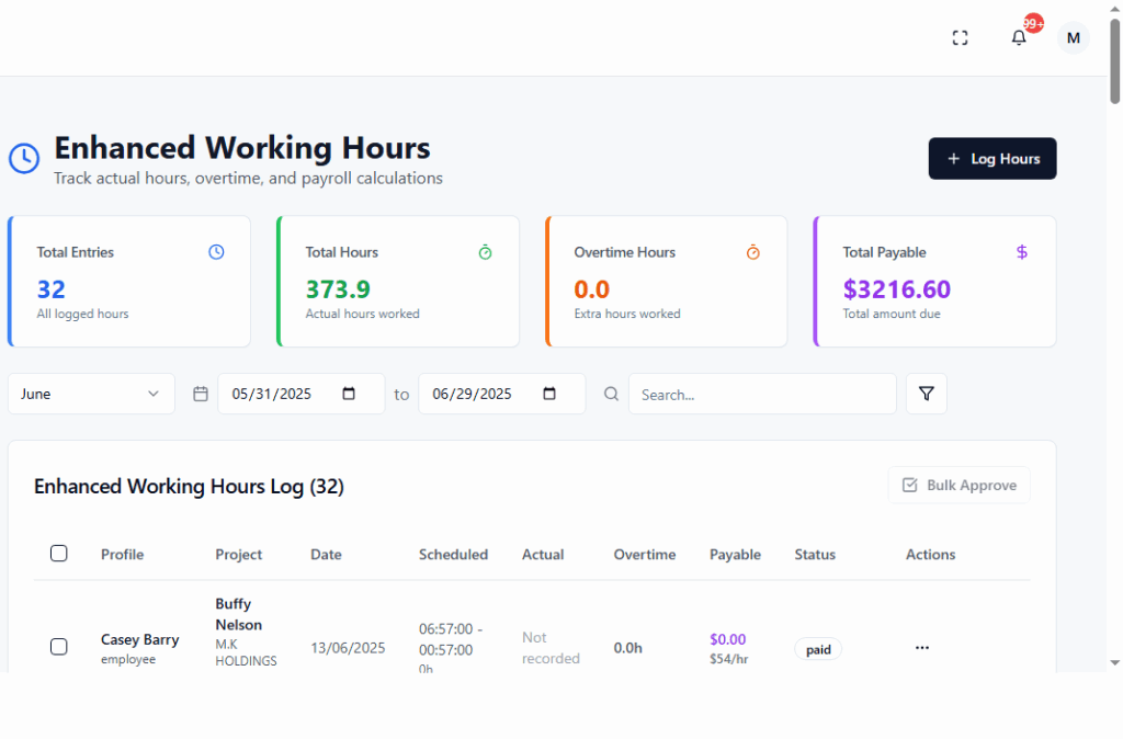 Loveable.dev AI based Online scheduler and  Payroll management